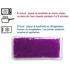 Bouillotte à perles grand modèle - Violette