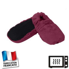 Chaussons bouillotte prune