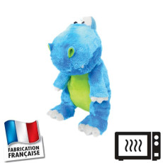 Peluche bouillotte Dino Bleu